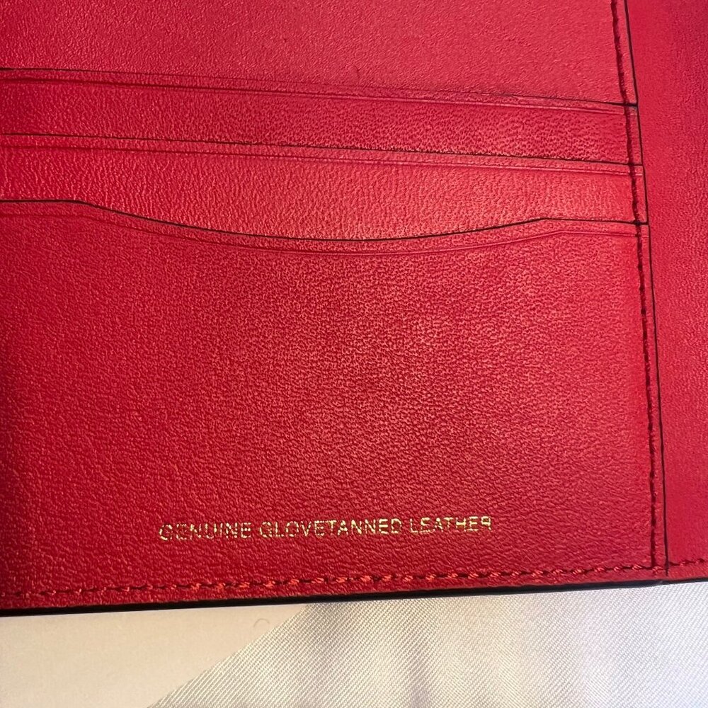 Coach Red Leather Passport Case with Triceratops - Picture 8 of 11